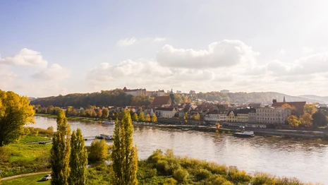 Blick über Elbe auf Pirna